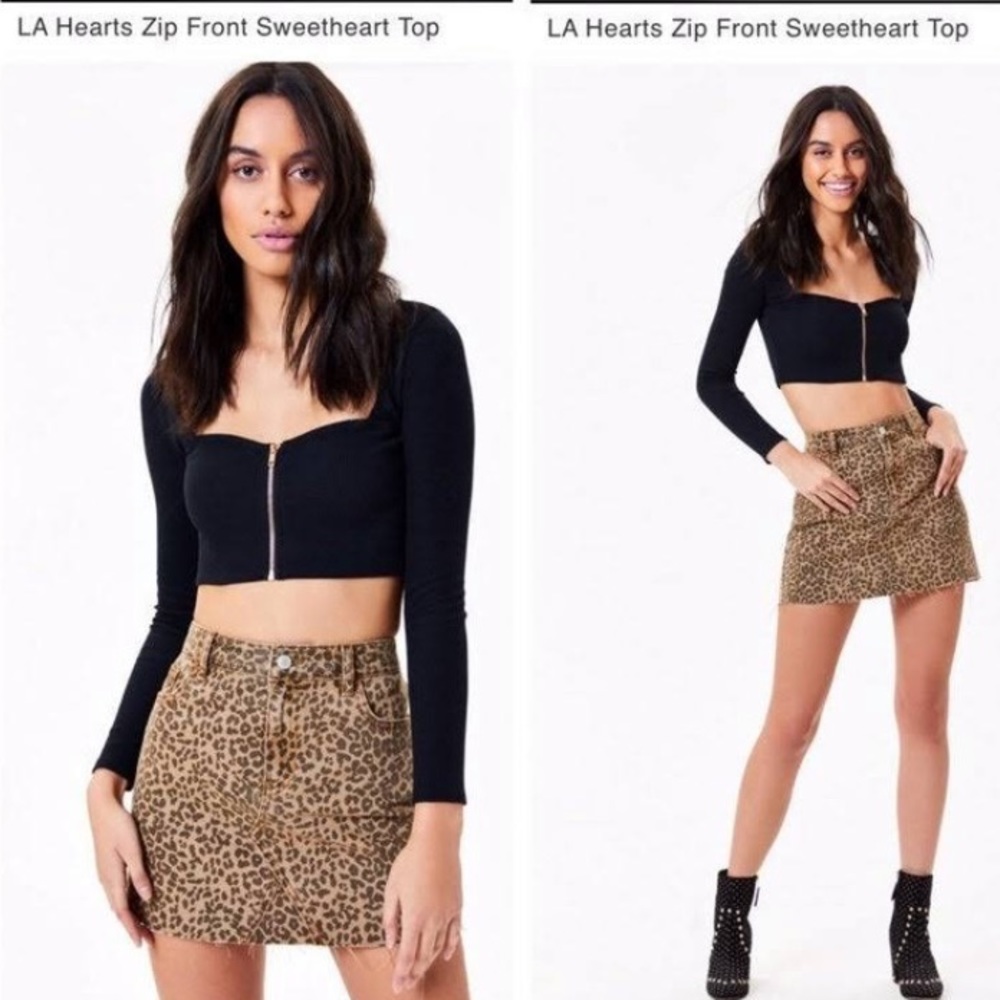 PacSun Tops | LA Hearts Zip Front Sweetheart Top